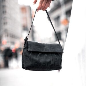 Vintage Authentic FENDI Black Monogram